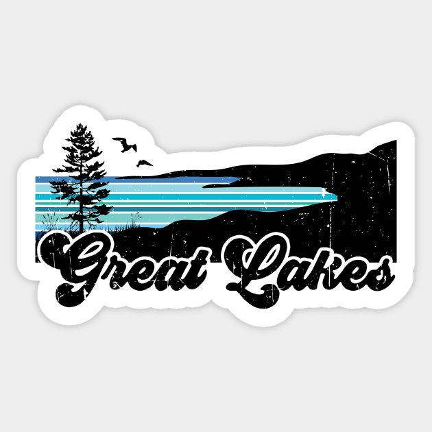 Vintage Great Lakes Coast Sticker by GreatLakesLocals